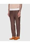 Stefano Ricci Брюки коричневые мужские - 43% шерсть, 32% шелк, 17% кашемир, 8% лен. пуговица, молния, кулиска. два боковых, два задних кармана. Страна производитель: Италия. Уход: специализированная чистка - фото 3
