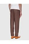 Брюки коричневые мужские Stefano Ricci - 43% шерсть, 32% шелк, 17% кашемир, 8% лен. пуговица, молния, кулиска. два боковых, два задних кармана. Страна производитель: Италия. Уход: специализированная чистка - фото 4