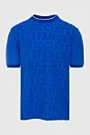 Stefano Ricci Short sleeve jumper made of polyamide and elastane blue for men - brand print. Short sleeve. 81% polyamide, 19% elastane. Country of origin: Italy. Care: specialized cleaning - photo 1
