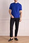 Short sleeve jumper made of polyamide and elastane blue for men Stefano Ricci - brand print. Short sleeve. 81% polyamide, 19% elastane. Country of origin: Italy. Care: specialized cleaning - photo 2