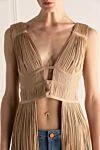 Herve Leger Women's beige polyester top - 100% polyester. Country of manufacture: Italy. Care: specialized cleaning - photo 5