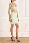 Herve Leger Green women's suit with skirt - 67% cotton, 32% nylon, 1% spandex. Closure: zipper. Country of manufacture: Italy. Care: specialized cleaning - photo 3