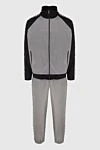 Fendi Men's sports suit made of cotton and polyester, gray - Checkered pattern, contrasting trim. 55% polyester, 45% cotton. Closure: Drawstring, zipper. Four side pockets. Country of manufacture: Italy. Care: specialized cleaning - photo 1