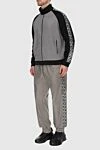 Fendi Men's sports suit made of cotton and polyester, gray - Checkered pattern, contrasting trim. 55% polyester, 45% cotton. Closure: Drawstring, zipper. Four side pockets. Country of manufacture: Italy. Care: specialized cleaning - photo 3