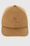 Loro Piana Yellow cashmere cap for men - Contrasting logo embroidery. 100% cashmere. Country of manufacture: Italy. Care: specialized cleaning - photo 1