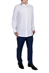 White cotton shirt for men Alessandro Gherardi - 100% cotton. Closure: buttons. Country of origin: Italy. Care: specialized cleaning - photo 2