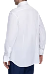 White cotton shirt for men Alessandro Gherardi - 100% cotton. Closure: buttons. Country of origin: Italy. Care: specialized cleaning - photo 4