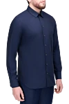 Alessandro Gherardi Blue cotton shirt for men - 100% cotton. Closure: buttons. Country of origin: Italy. Care: specialized cleaning - photo 3