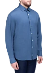 Alessandro Gherardi Blue cotton shirt for men - 100% cotton. Closure: buttons. Country of origin: Italy. Care: specialized cleaning - photo 3