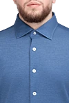 Alessandro Gherardi Blue cotton shirt for men - 100% cotton. Closure: buttons. Country of origin: Italy. Care: specialized cleaning - photo 5