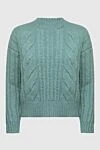 Peserico Green jumper for women - textured knitwear. 46% alpaca, 34% acrylic, 20% fleece. Country of manufacture: Italy. Care: specialized cleaning - photo 1