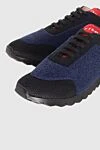 Kiton Blue wool sneakers for men - contrast sole. 100% wool. laces. height 2 cm. Country of manufacture: Italy. Care: specialized cleaning - photo 5