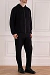 Tombolini Men's sports suit made of polyamide and elastane, black - Hood. 85% polyamide, 15% elastane. Closure: Drawstring, zipper. Four side pockets. Country of manufacture: Italy. Care: specialized cleaning - photo 3