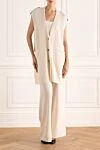 White women's walking suit made of cashmere Fabiana Filippi - 100% cashmere. Closure: buttons. two side pockets. Country of manufacture: Italy. Care: specialized cleaning - photo 2