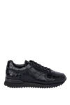 Cesare di Napoli Black crocodile leather sneakers for men - textured leather. 100% crocodile skin. lacing. sole height 2cm. Country of manufacture: Italy. Care: specialized cleaning - photo 1