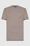 Cesare di Napoli Beige T-shirt for men - 88% cotton, 12% other fibers. Country of origin: Italy. Care: specialized cleaning - photo 1