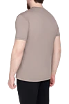 Beige T-shirt for men Cesare di Napoli - 88% cotton, 12% other fibers. Country of origin: Italy. Care: specialized cleaning - photo 4