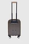 Brown leather suitcase for men Fendi - logo print. wheeled suitcase. 100% genuine leather. Handles: two handles, one retractable. outer pocket. Fastener: zipper. Country of manufacture: Italy. Care: specialized cleaning - photo 6