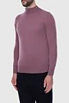 Loro Piana Men's jumper with a high stand collar made of wool pink - High collar stand. 100% wool. Country of manufacture: Italy. Care: specialized cleaning - photo 3