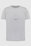 Saint Laurent Gray cotton T-shirt for men - brand logo. 100% cotton. Country of manufacture: Italy. Care: specialized cleaning - photo 1