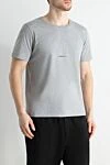 Saint Laurent Gray cotton T-shirt for men - brand logo. 100% cotton. Country of manufacture: Italy. Care: specialized cleaning - photo 3