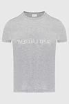 Saint Laurent Gray cotton T-shirt for men - brand logo. 100% cotton. Country of manufacture: Italy. Care: specialized cleaning - photo 1