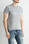 Saint Laurent Gray cotton T-shirt for men - brand logo. 100% cotton. Country of manufacture: Italy. Care: specialized cleaning - photo 3