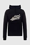 Saint Laurent Men's cotton hoodie black - Embroidered brand logo. Hood. 100% cotton. Closure: Drawstring. Country of manufacture: Italy. Care: specialized cleaning - photo 1