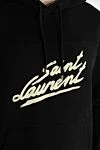 Saint Laurent Men's cotton hoodie black - Embroidered brand logo. Hood. 100% cotton. Closure: Drawstring. Country of manufacture: Italy. Care: specialized cleaning - photo 5