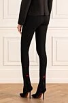 Black polyamide leggings for women Saint Laurent - ribbons. 98% polyamide, 2% elastane. elastic belt. Country of manufacture: Italy. Care: specialized cleaning - photo 4