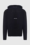 Saint Laurent Men's cotton hoodie black - Embroidered brand logo. Hood. 100% cotton. Closure: Drawstring. Country of manufacture: Italy. Care: specialized cleaning - photo 1