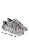 Panicale Gray sneakers for women - contrasting stripes, contrasting sole, fur. suede, textile, fur. lacing. Country of manufacture: Italy. Care: specialized cleaning - photo 3