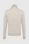 Beige men's wool golf Cesare di Napoli - High neck. 100% wool. Country of manufacture: Italy. Care: specialized cleaning - photo 6