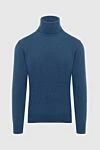 Cesare di Napoli Golf men's cashmere blue - High neck. 100% cashmere. Country of manufacture: Italy. Care: specialized cleaning - photo 1