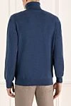 Golf men's cashmere blue Cesare di Napoli - High neck. 100% cashmere. Country of manufacture: Italy. Care: specialized cleaning - photo 4