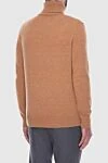 Golf men's cashmere orange Cesare di Napoli - Geometric pattern, knitting. High neck. 100% cashmere. Country of manufacture: Italy. Care: specialized cleaning - photo 4