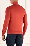 Golf men's wool orange Cesare di Napoli - High neck. 100% wool. Country of manufacture: Italy. Care: specialized cleaning - photo 4