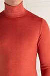 Cesare di Napoli Golf men's wool orange - High neck. 100% wool. Country of manufacture: Italy. Care: specialized cleaning - photo 5