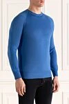 Cesare di Napoli Blue wool jumper for men - 100% wool. Country of manufacture: Italy. Care: specialized cleaning - photo 3