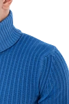 Cesare di Napoli Men's blue wool golf - Rib. High neck. 100% wool. Country of manufacture: Italy. Care: specialized cleaning - photo 5