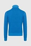 Men's blue wool golf Cesare di Napoli - Rib. High neck. 100% wool. Country of manufacture: Italy. Care: specialized cleaning - photo 6