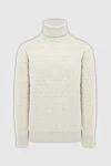 Cesare di Napoli White wool men's golf - Knit. High neck. 100% wool. Country of manufacture: Italy. Care: specialized cleaning - photo 1