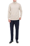 White wool men's golf Cesare di Napoli - Knit. High neck. 100% wool. Country of manufacture: Italy. Care: specialized cleaning - photo 2