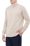 Cesare di Napoli White wool men's golf - Knit. High neck. 100% wool. Country of manufacture: Italy. Care: specialized cleaning - photo 3