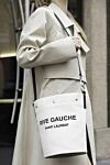 Сумка из канвы белая женская Saint Laurent - принт логотипа. натуральная кожа, канва. Страна производитель: Франция. Уход: специализированная чистка - фото 6