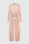 Fendi Women's pink silk trouser suit - tucks. 100% silk. belt. Country of manufacture: Italy. Care: specialized cleaning - photo 7