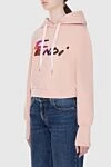 Fendi Pink cotton hoodie for women - logo. hood, drawstring closure. 100% cotton. Country of manufacture: Italy. Care: specialized cleaning - photo 3