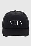 Valentino Black nylon cap for men - brand print. Stock: 100% nylon. Country of manufacture: Italy. Care: specialized cleaning - photo 1