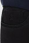 Men's classic dark blue jeans with embroidered logo Scissor Scriptor - 70% cotton, 28% polyester (PL), 2% elastane. Zipper, button. 5. Country of manufacture: Italy. Care: specialized cleaning - photo 6