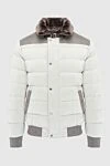 Moorer Men's down jacket made of polyamide and polyester white - Contrasting trim. fur collar. 60% polyamide, 40% polyester. Closure: Zipper, buttons. Two side pockets. Lining: 100% natural fur. Country of manufacture: Italy. Care: specialized cleaning - photo 1